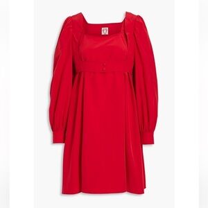 SHRIMPS Ruby layered taffeta mini dress Scarlet Puff Sleeve baby doll UK 8 US 4